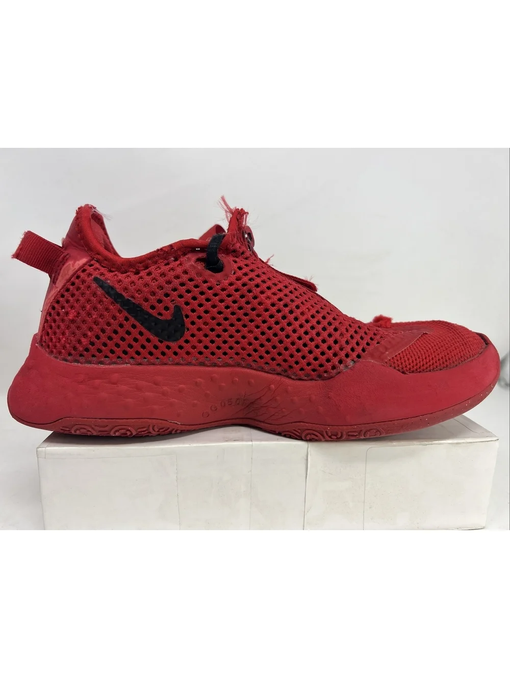New Nike By You PG 4 iD Red Black CQ7339 991 Men's Size 6 US Women's 7.5